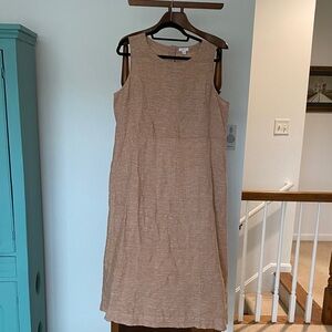 Chic Sleeveless Brown Midi Dress
